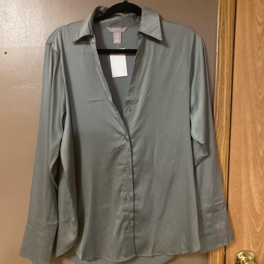 H&M Charcoal Button-Up Shirt